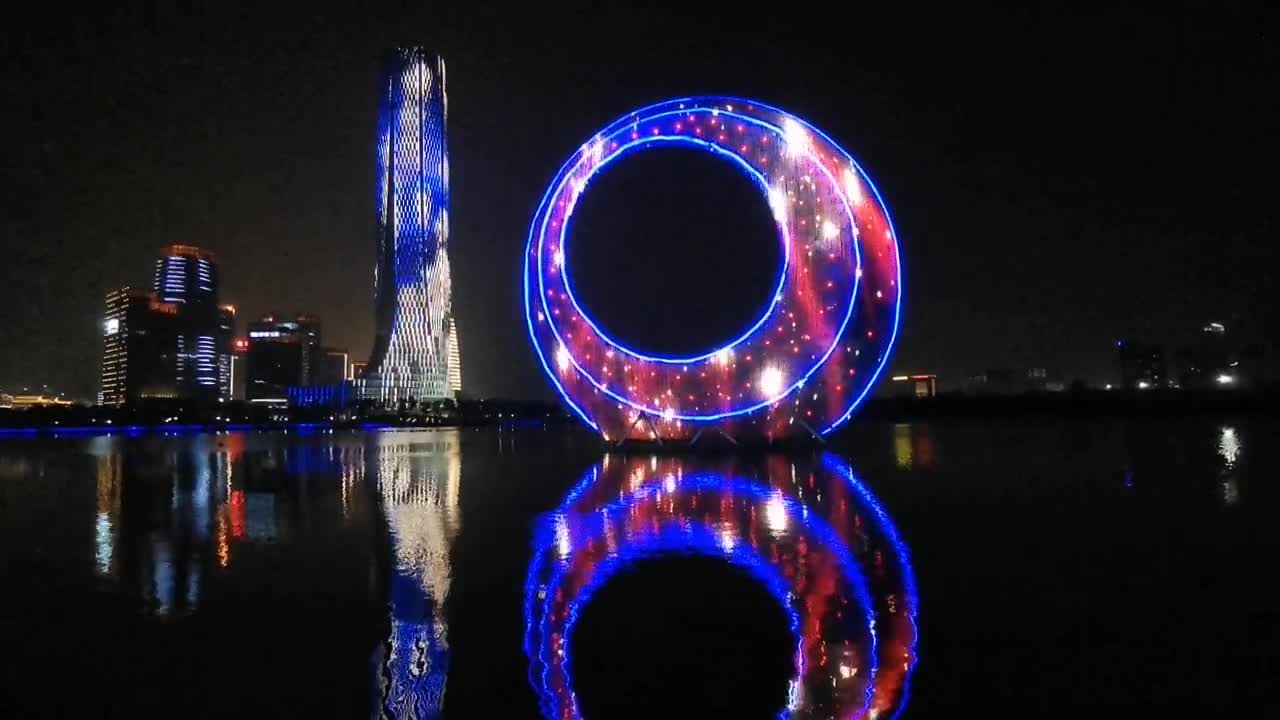 厦门园博苑月光环,海上升明月